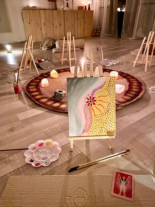 Yoga nidra + intuitief schilderen.